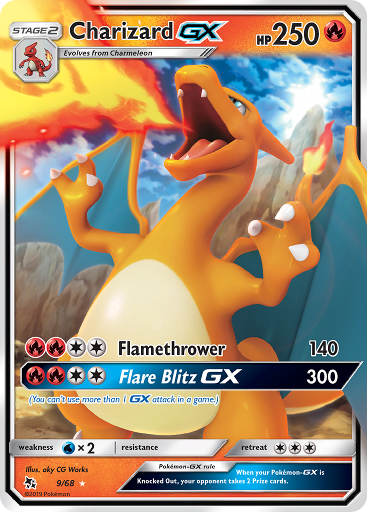 Charizard GX (9/68) [Sun & Moon: Hidden Fates] | Pegasus Games WI