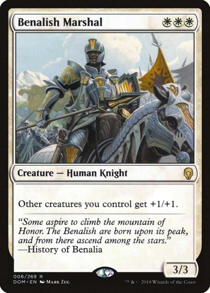 Benalish Marshal (Promo Pack) [Dominaria Promos] | Pegasus Games WI