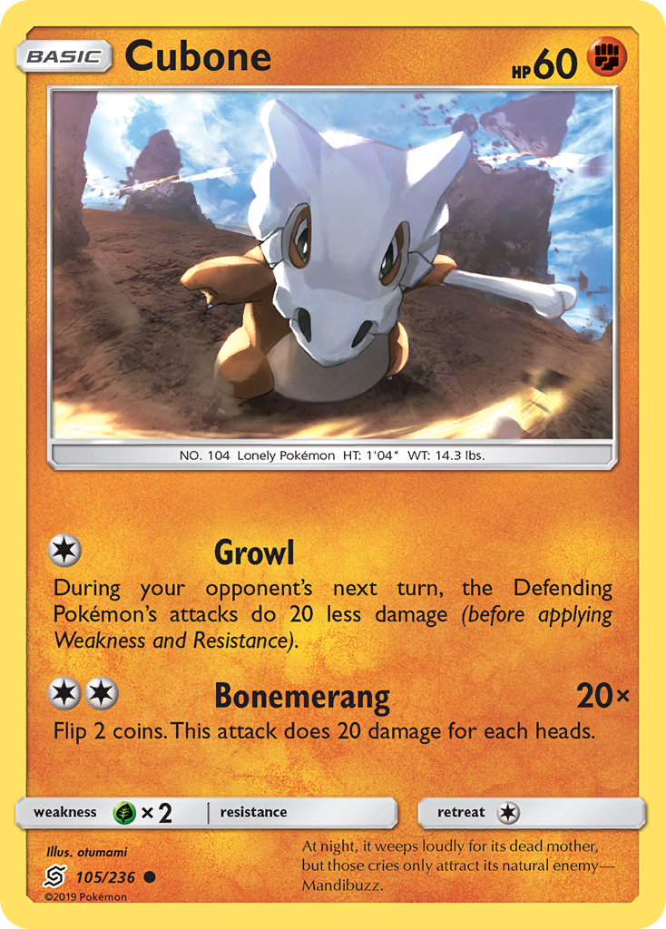 Cubone (105/236) [Sun & Moon: Unified Minds] | Pegasus Games WI