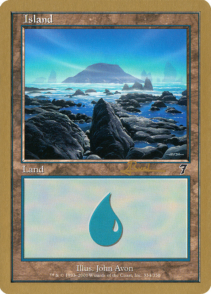 Island (ar334) (Antoine Ruel) [World Championship Decks 2001] | Pegasus Games WI