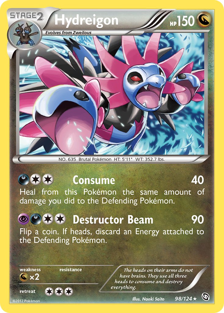 Hydreigon (98/124) (Cracked Ice Holo) (Theme Deck Exclusive) [Black & White: Dragons Exalted] | Pegasus Games WI