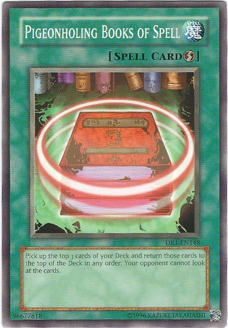 Pigeonholing Books of Spell [DR1-EN148] Common | Pegasus Games WI