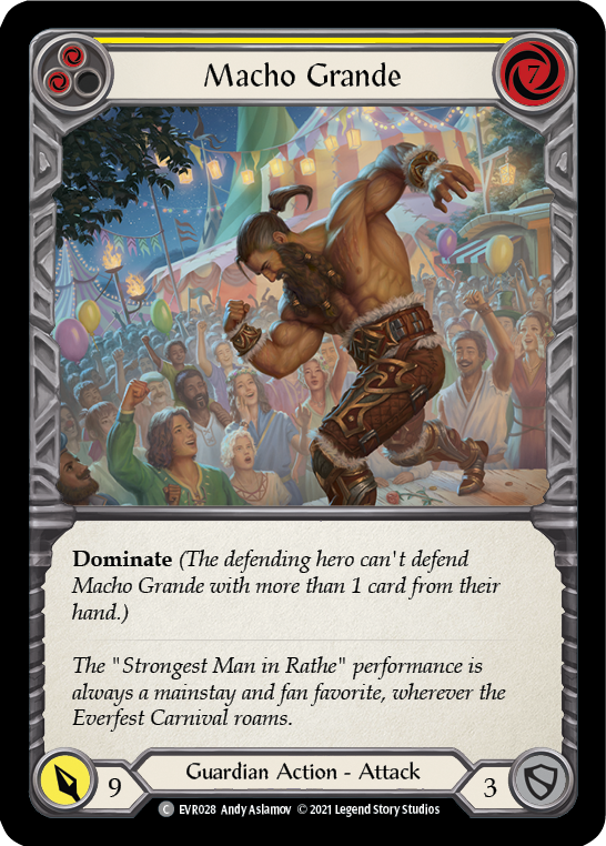 Macho Grande (Yellow) [EVR028] (Everfest)  1st Edition Rainbow Foil | Pegasus Games WI