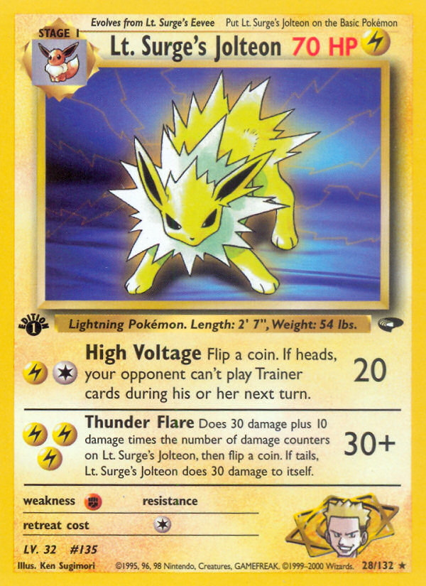 Lt. Surge's Jolteon (28/132) [Gym Challenge 1st Edition] | Pegasus Games WI