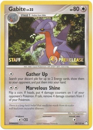 Gabite (48/123) (Staff Prerelease Promo) [Diamond & Pearl: Black Star Promos] | Pegasus Games WI