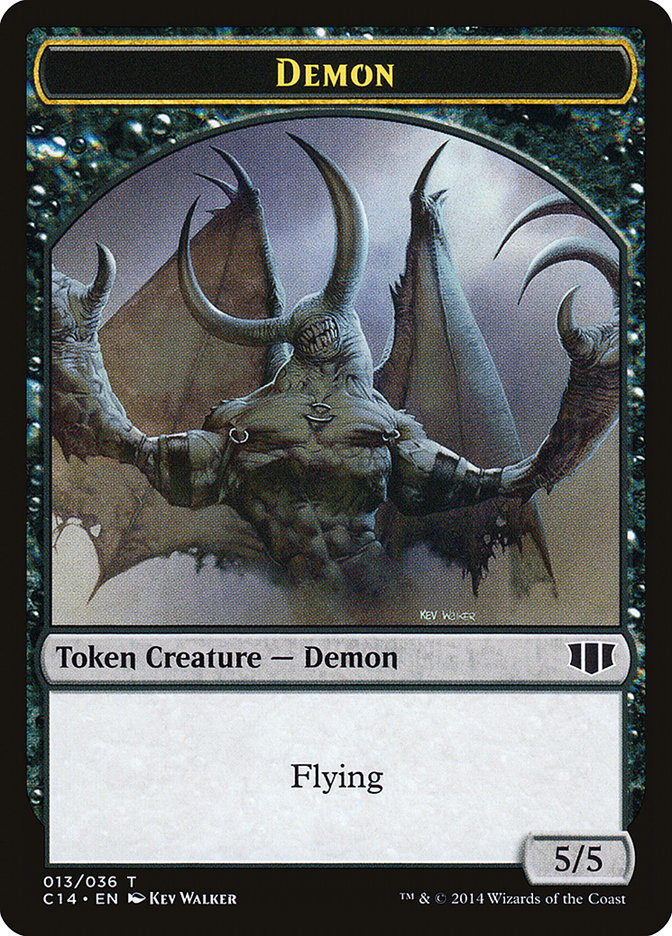 Demon (013/036) // Zombie (016/036) Double-Sided Token [Commander 2014 Tokens] | Pegasus Games WI