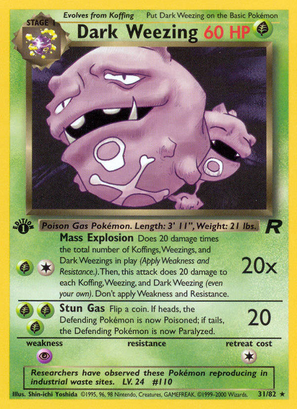 Dark Weezing (31/82) [Team Rocket 1st Edition] | Pegasus Games WI