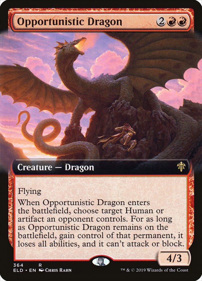 Opportunistic Dragon (Extended Art) [Throne of Eldraine] | Pegasus Games WI