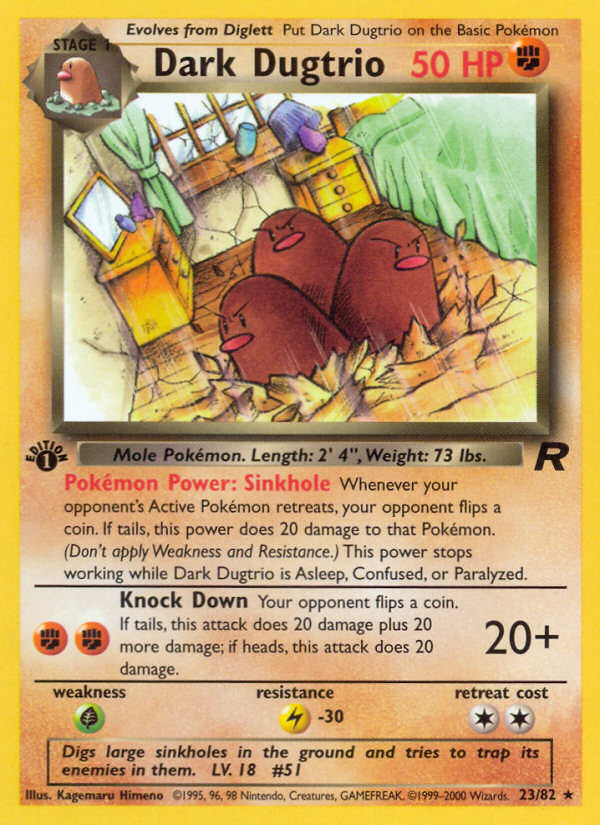 Dark Dugtrio (23/82) [Team Rocket 1st Edition] | Pegasus Games WI