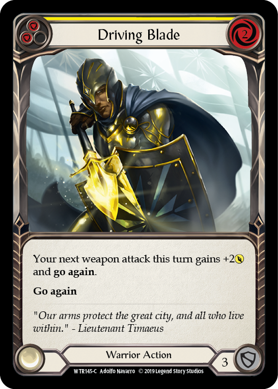 Driving Blade (Yellow) [WTR145-C] Alpha Print Rainbow Foil | Pegasus Games WI