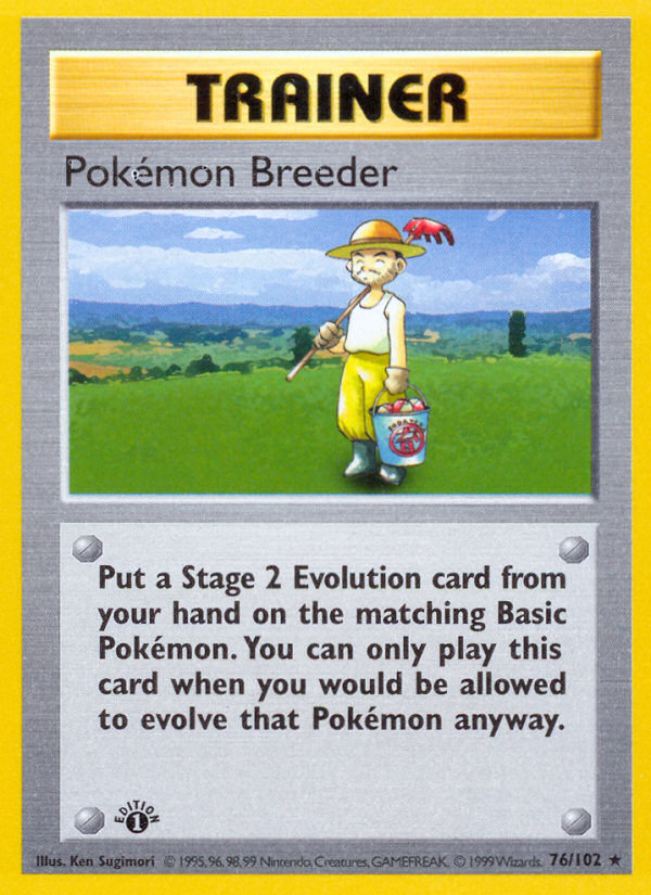 Pokemon Breeder (76/102) (Shadowless) [Base Set 1st Edition] | Pegasus Games WI