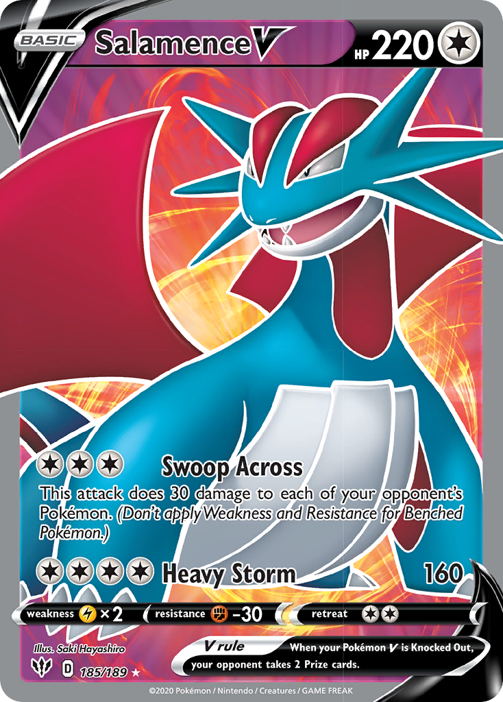 Salamence V (185/189) [Sword & Shield: Darkness Ablaze] | Pegasus Games WI