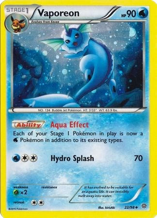 Vaporeon (22/98) (Cosmos Holo) [XY: Ancient Origins] | Pegasus Games WI