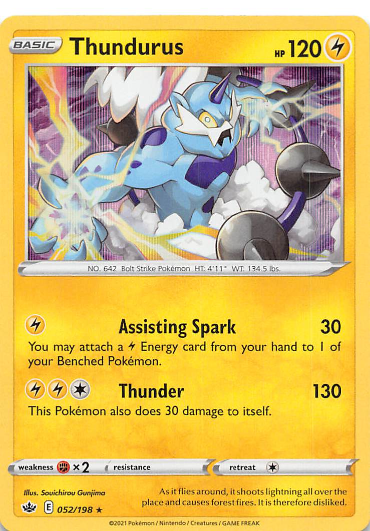 Thundurus (052/198) [Sword & Shield: Chilling Reign] | Pegasus Games WI