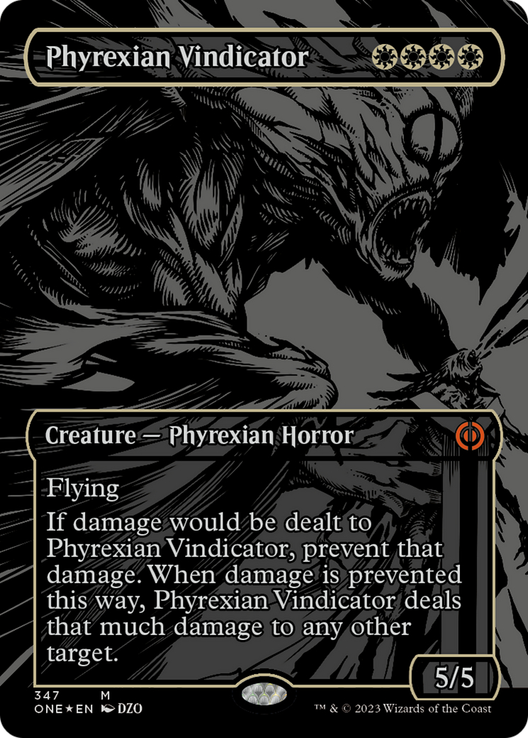 Phyrexian Vindicator (Oil Slick Raised Foil) [Phyrexia: All Will Be One] | Pegasus Games WI