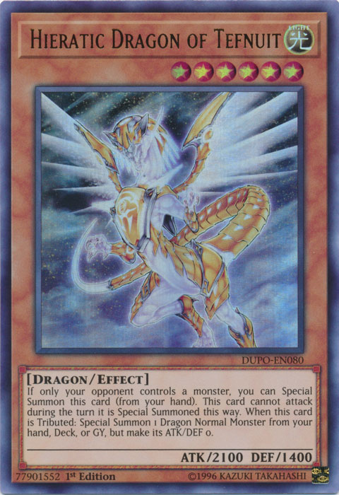 Hieratic Dragon of Tefnuit [DUPO-EN080] Ultra Rare | Pegasus Games WI