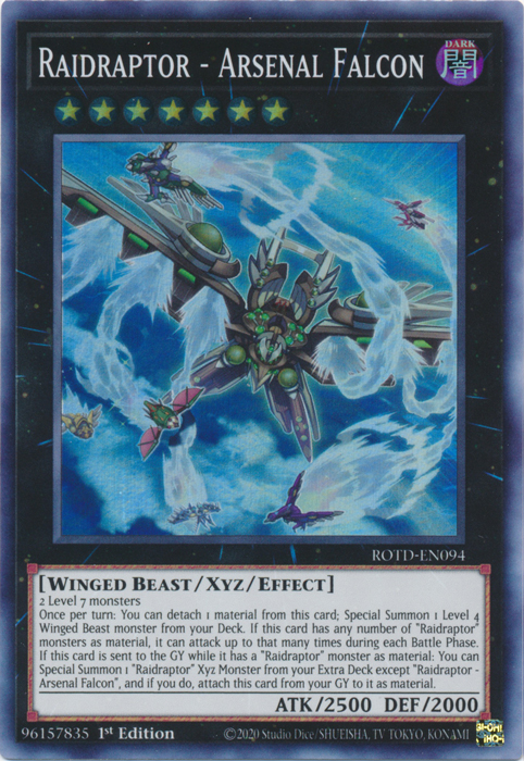 Raidraptor - Arsenal Falcon [ROTD-EN094] Super Rare | Pegasus Games WI