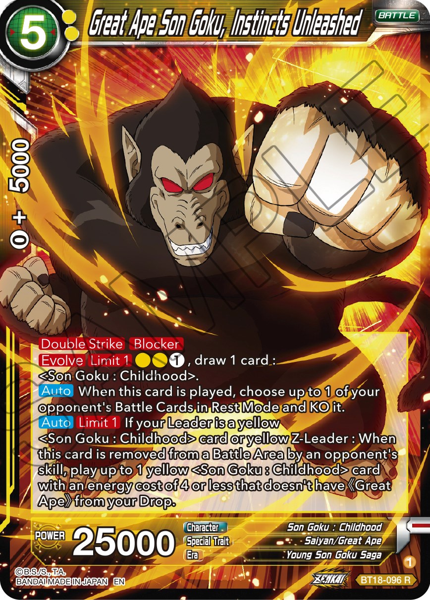 Great Ape Son Goku, Instincts Unleashed (BT18-096) [Dawn of the Z-Legends] | Pegasus Games WI