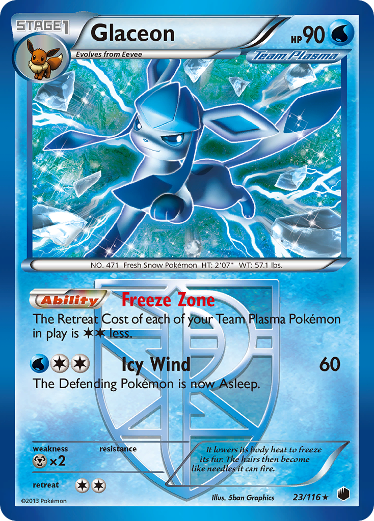 Glaceon (23/116) [Black & White: Plasma Freeze] | Pegasus Games WI