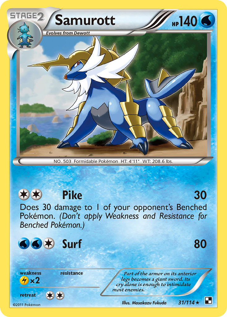 Samurott (31/114) [Black & White: Base Set] | Pegasus Games WI