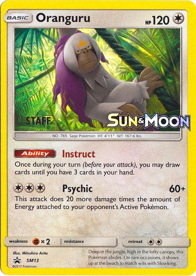 Oranguru (SM13) (Staff Prerelease Promo) [Sun & Moon: Black Star Promos] | Pegasus Games WI