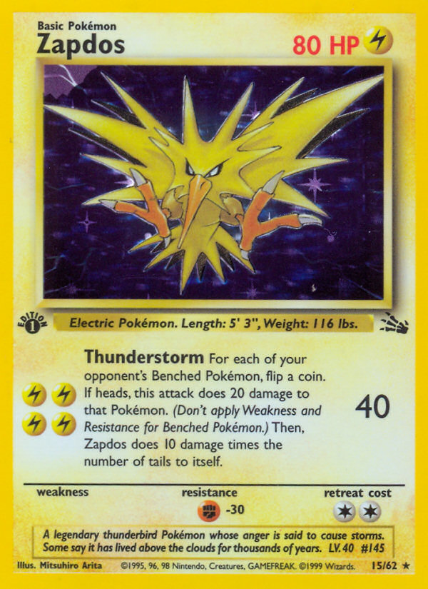 Zapdos (15/62) [Fossil 1st Edition] | Pegasus Games WI