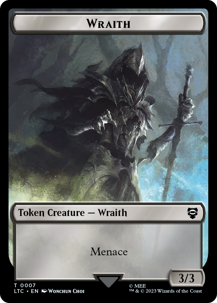 Treasure // Wraith Double-Sided Token [The Lord of the Rings: Tales of Middle-Earth Commander Tokens] | Pegasus Games WI