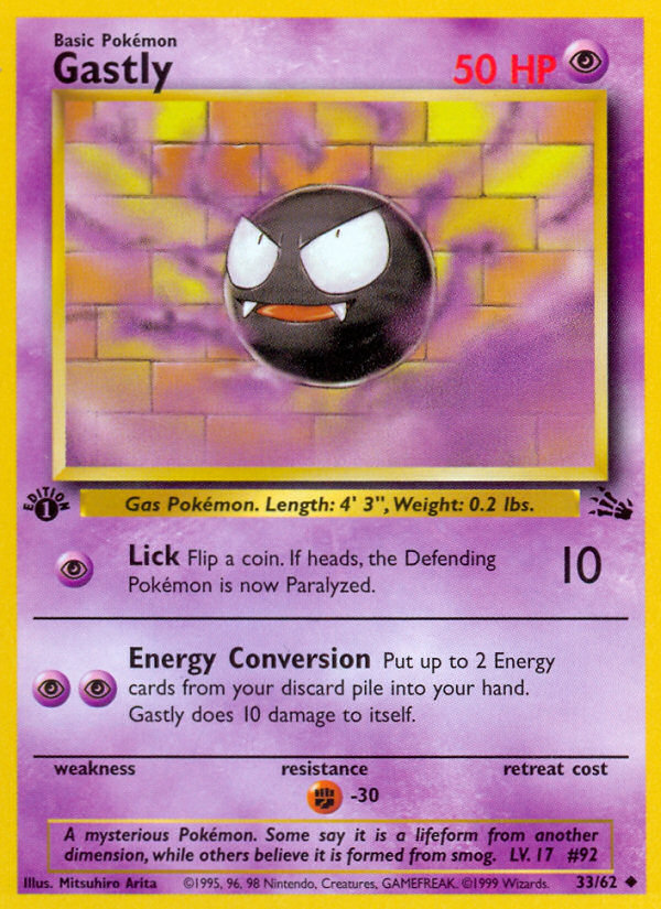 Gastly (33/62) [Fossil 1st Edition] | Pegasus Games WI