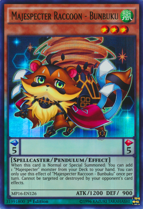 Majespecter Raccoon - Bunbuku [MP16-EN126] Ultra Rare | Pegasus Games WI