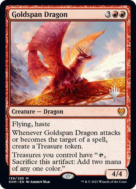 Goldspan Dragon (Promo Pack) [Kaldheim Promos] | Pegasus Games WI