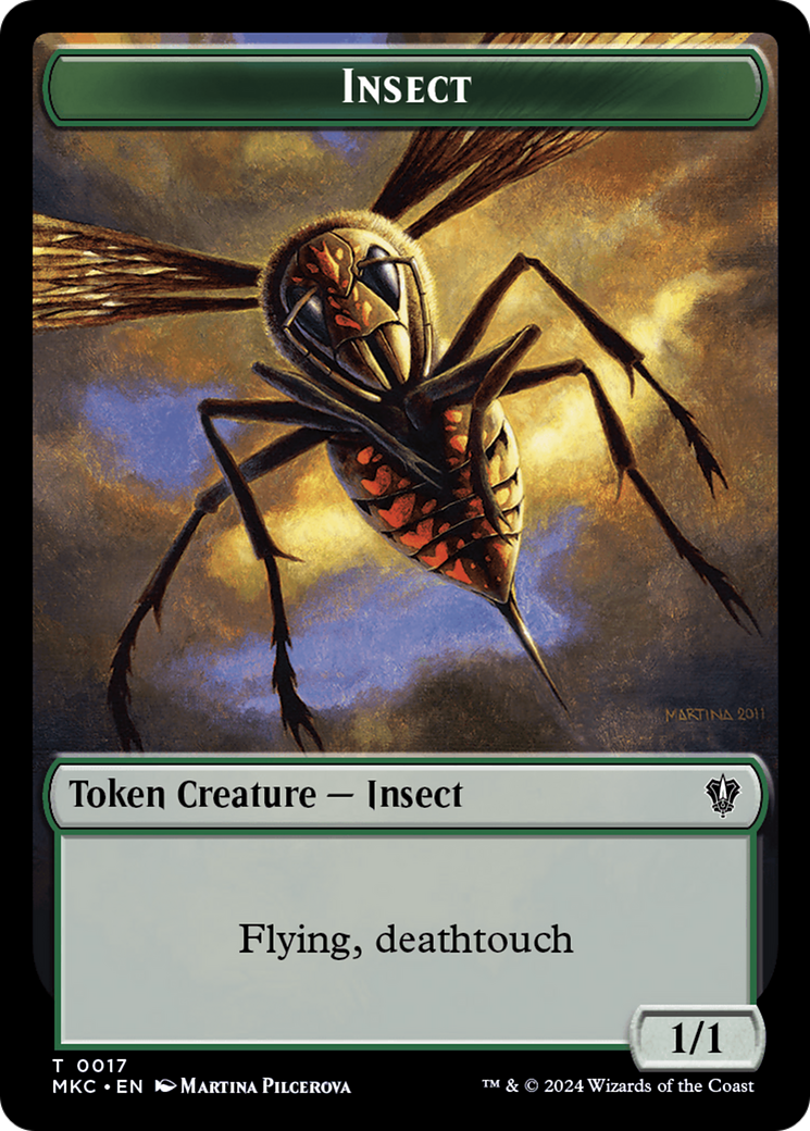 Clue // Insect (0017) Double-Sided Token [Murders at Karlov Manor Commander Tokens] | Pegasus Games WI