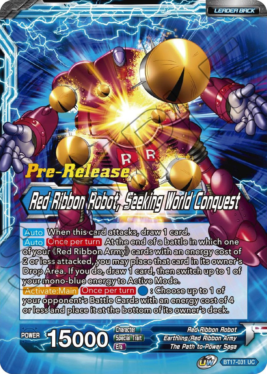 Commander Red // Red Ribbon Robot, Seeking World Conquest (BT17-031) [Ultimate Squad Prerelease Promos] | Pegasus Games WI