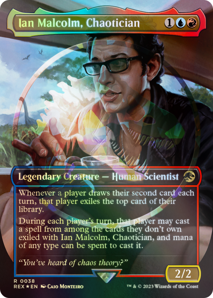 Ian Malcolm, Chaotician Emblem (Borderless) [Jurassic World Collection Tokens] | Pegasus Games WI