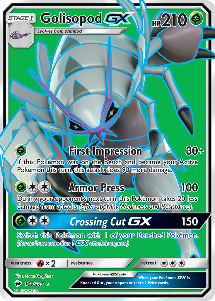 Golisopod GX (129/147) [Sun & Moon: Burning Shadows] | Pegasus Games WI