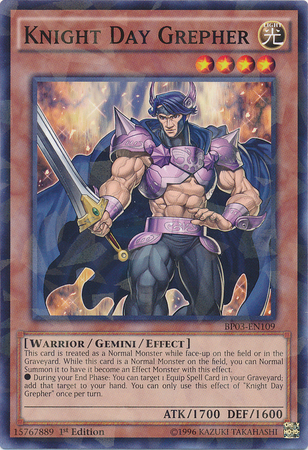 Knight Day Grepher (Shatterfoil) [BP03-EN109] Rare | Pegasus Games WI