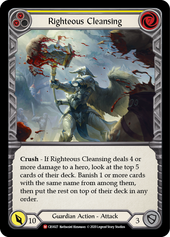 Righteous Cleansing [CRU027] 1st Edition Rainbow Foil | Pegasus Games WI