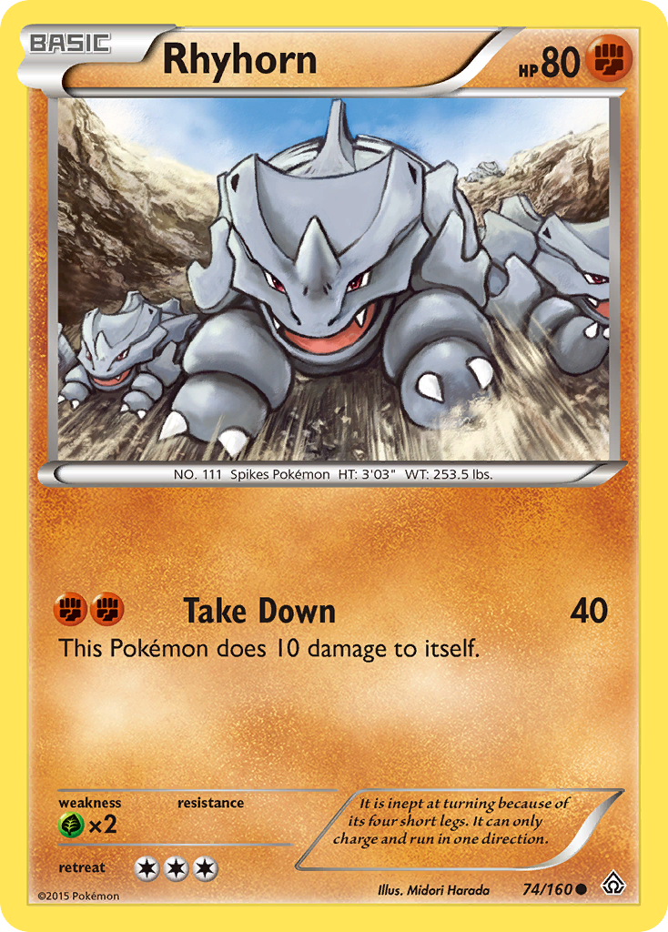 Rhyhorn (74/160) [XY: Primal Clash] | Pegasus Games WI