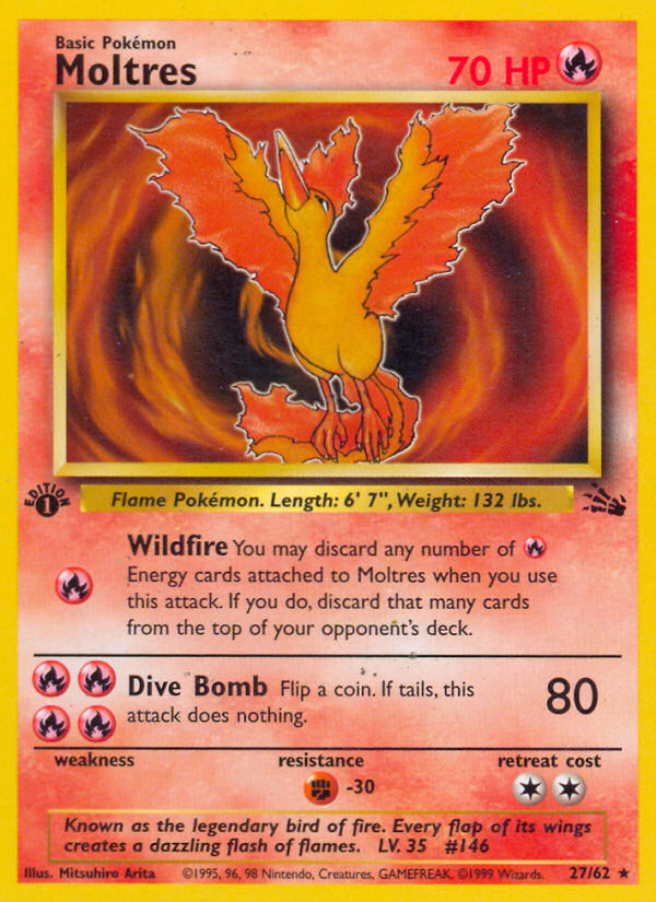Moltres (27/62) [Fossil 1st Edition] | Pegasus Games WI