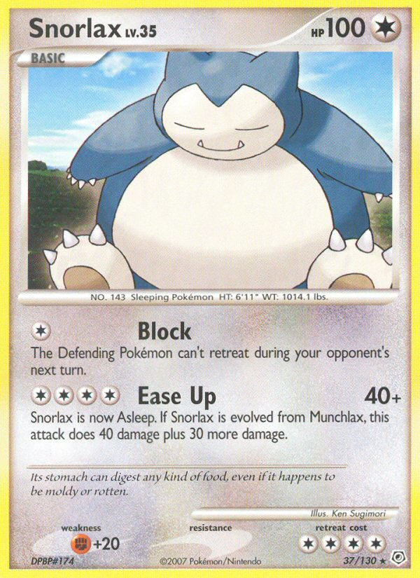 Snorlax (37/130) [Diamond & Pearl: Base Set] | Pegasus Games WI