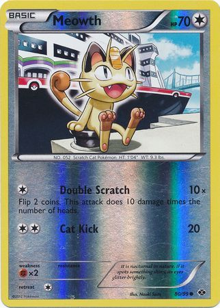 Meowth (80/99) (Mirror Reverse Holo) [Black & White: Next Destinies] | Pegasus Games WI