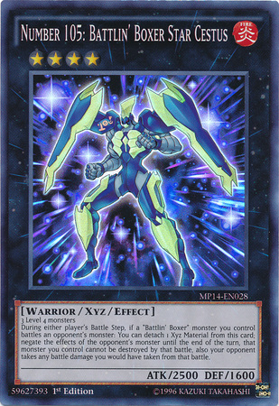 Number 105: Battlin' Boxer Star Cestus [MP14-EN028] Super Rare | Pegasus Games WI