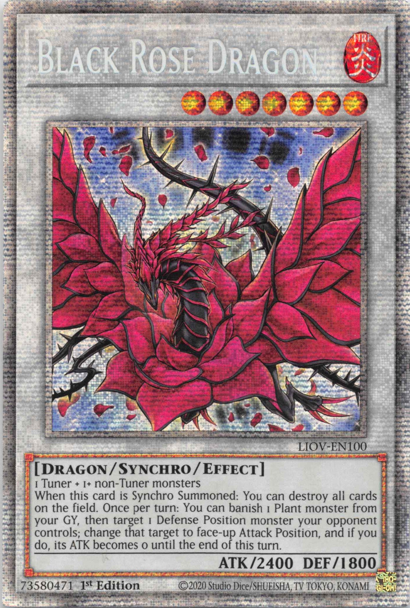 Black Rose Dragon [LIOV-EN100] Starlight Rare | Pegasus Games WI