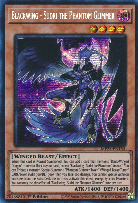 Blackwing - Sudri the Phantom Glimmer [MP23-EN155] Prismatic Secret Rare | Pegasus Games WI