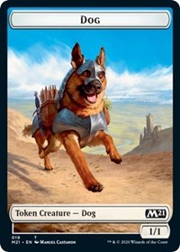 Dog // Saproling Double-Sided Token [Core Set 2021 Tokens] | Pegasus Games WI
