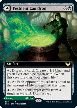 Pestilent Cauldron // Restorative Burst (Extended Art) [Strixhaven: School of Mages] | Pegasus Games WI