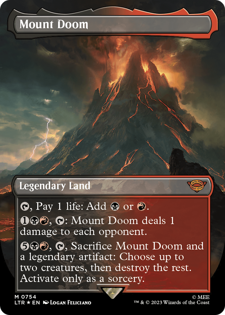 Mount Doom (Borderless) (Surge Foil) [The Lord of the Rings: Tales of Middle-Earth] | Pegasus Games WI