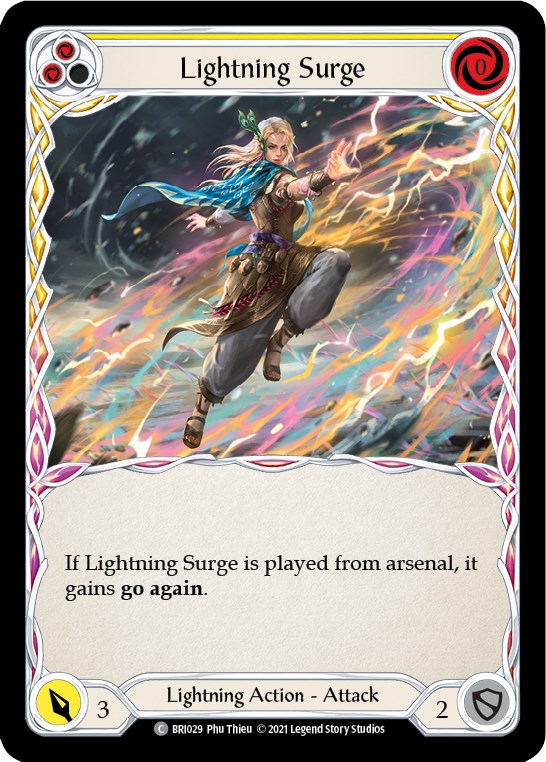 Lightning Surge (Yellow) [BRI029] (Tales of Aria Briar Blitz Deck)  1st Edition Normal | Pegasus Games WI