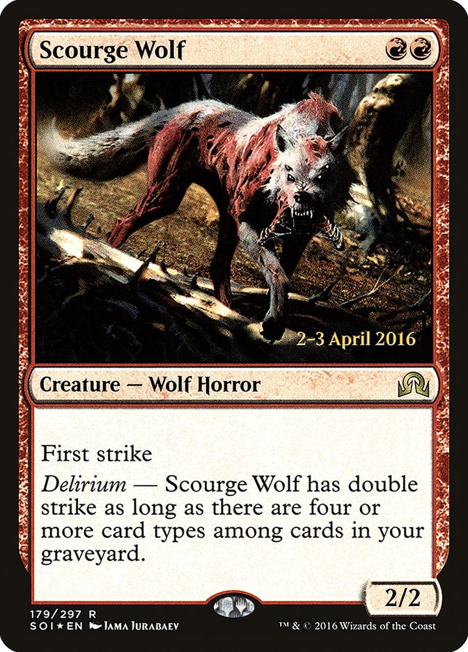 Scourge Wolf [Shadows over Innistrad Prerelease Promos] | Pegasus Games WI