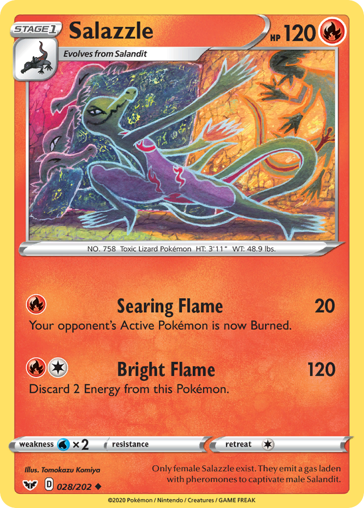 Salazzle (028/202) [Sword & Shield: Base Set] | Pegasus Games WI