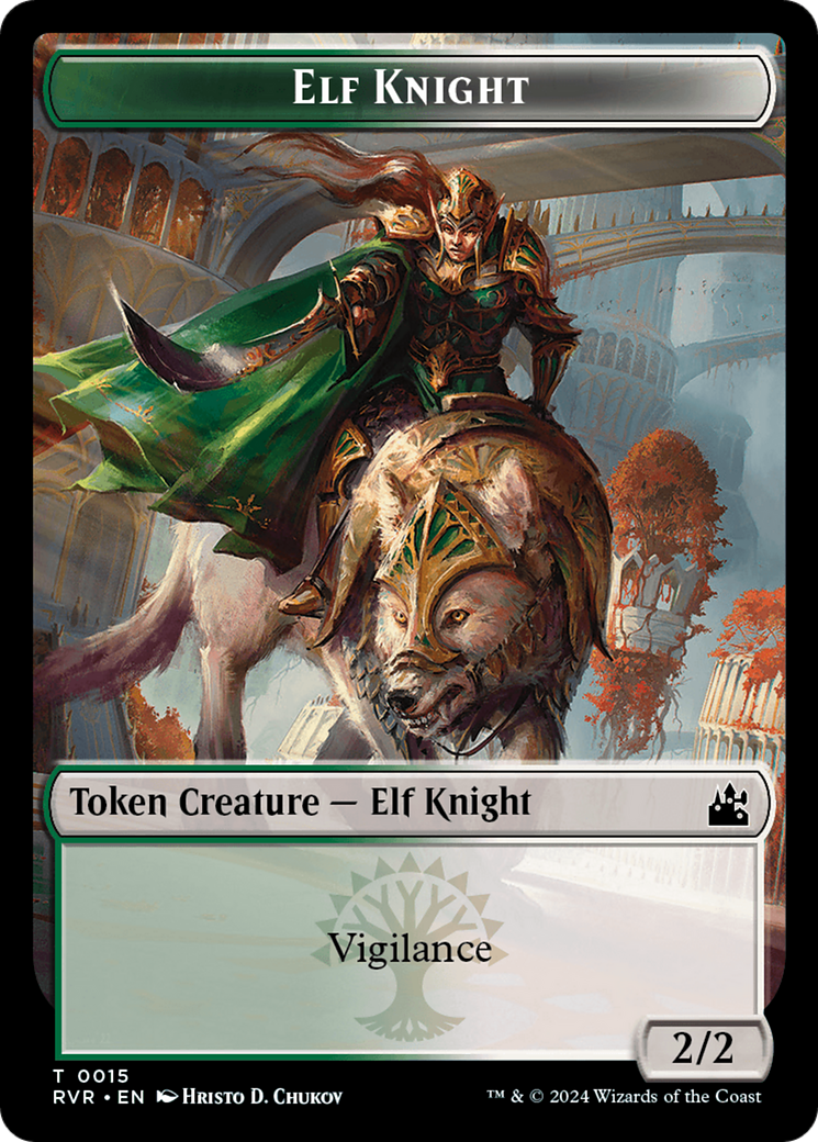 Elf Knight // Sphinx Double-Sided Token [Ravnica Remastered Tokens] | Pegasus Games WI